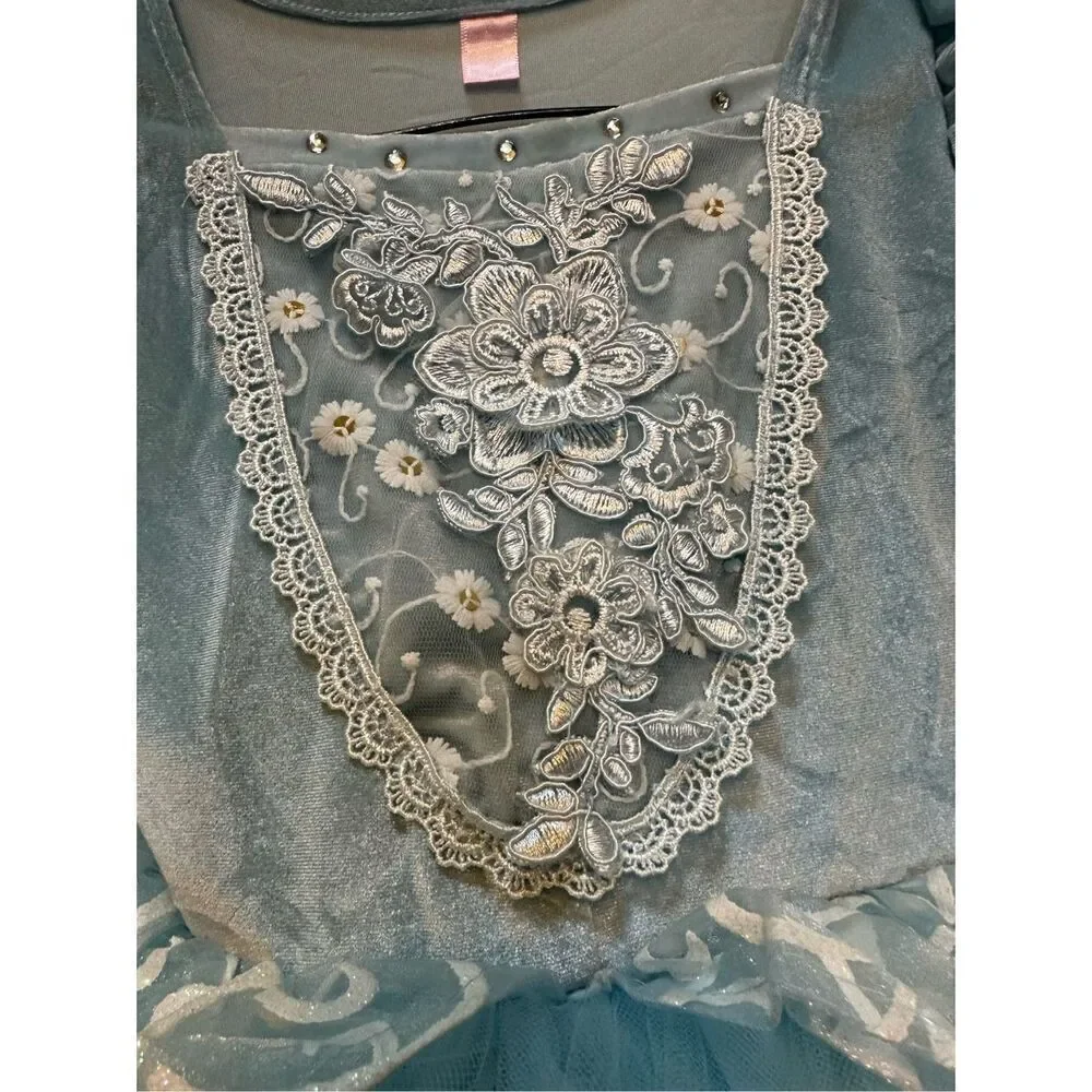 Cinderella Dress Blue with necklace | Toddler girl Size 4-5